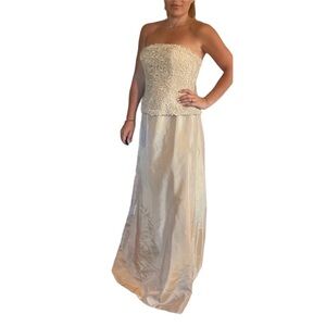 Jovani Strapless Dress Gold